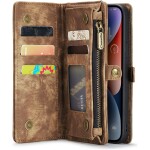 CaseMe Kunstlederen 2-in-1 Portemonnee Bookcase iPhone 14 Bruin - 3