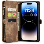 CaseMe Kunstleren 2-in-1 Portemonnee Bookcase iPhone 14 Pro Max Bruin - 3