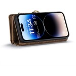 CaseMe Kunstleren 2-in-1 Portemonnee Bookcase iPhone 14 Pro Max Bruin - 4