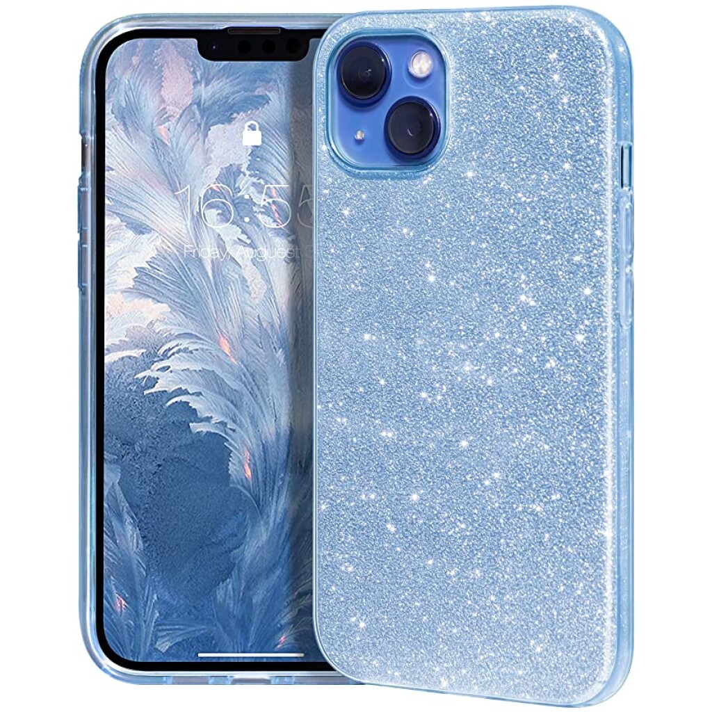 Guardify Glitter Hardcase iPhone 13 Mini Blauw