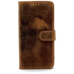 Omnium Lederen Bookcase iPhone 14 Bruin