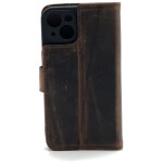 Omnium Echt Lederen Bookcase iPhone 13 Donkerbruin - 1