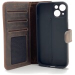 Omnium Echt Lederen Bookcase iPhone 13 Donkerbruin - 2