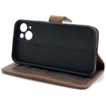 Omnium Echt Lederen Bookcase iPhone 13 Donkerbruin - 3