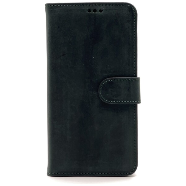 Omnium Echt Lederen Bookcase iPhone 13 Pro Groen