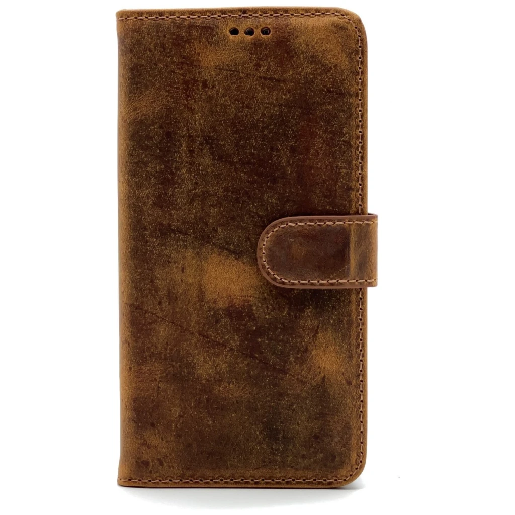 Omnium Echt Lederen Bookcase iPhone 13 Pro Max Bruin