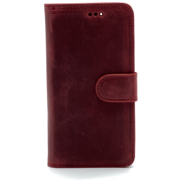 Omnium Echt Lederen Bookcase iPhone 13 Rood