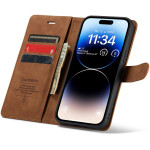 CaseMe 2-in-1 Magnetic Bookcase Magnetisch Uitneembaar Hoesje iPhone 13 Pro Cognac Bruin - 4
