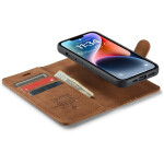 CaseMe 2-in-1 Magnetic Bookcase Magnetisch Uitneembaar Hoesje iPhone 13 Pro Max Cognac Bruin