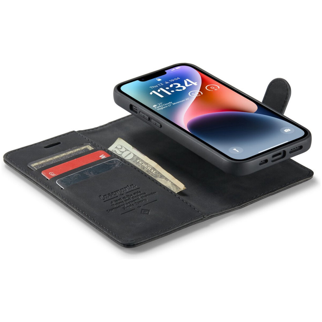 CaseMe 2-in-1 Magnetic Bookcase Magnetisch Uitneembaar Hoesje iPhone 13 Pro Max Zwart
