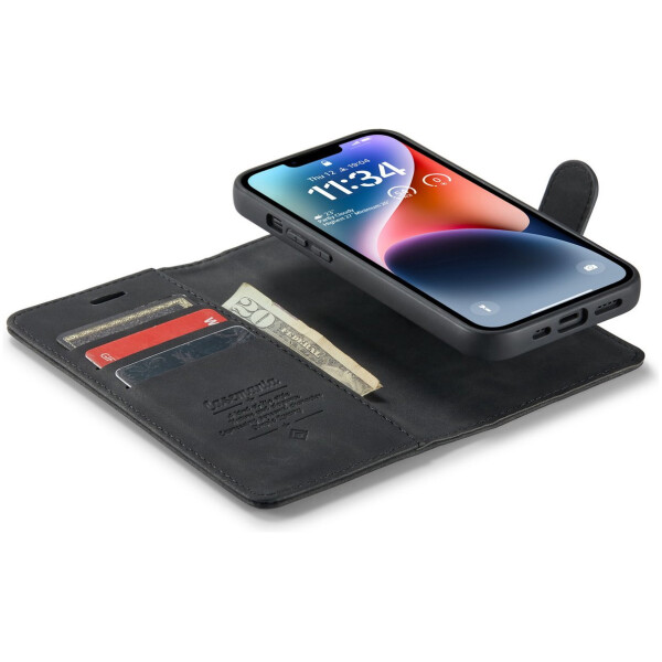 CaseMe 2-in-1 Magnetic Bookcase Magnetisch Uitneembaar Hoesje iPhone 13 Pro Max Zwart