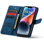 CaseMe 2-in-1 Magnetic Bookcase Magnetisch Uitneembaar Hoesje iPhone 14 Plus Donkerblauw - 4