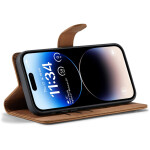 CaseMe 2-in-1 Magnetic Bookcase Magnetisch Uitneembaar Hoesje iPhone 14 Pro Max Cognac Bruin - 5