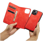 CaseMe 2-in-1 Magnetic Bookcase Magnetic Uitneembaar Hoesje iPhone 14 Rood - 1