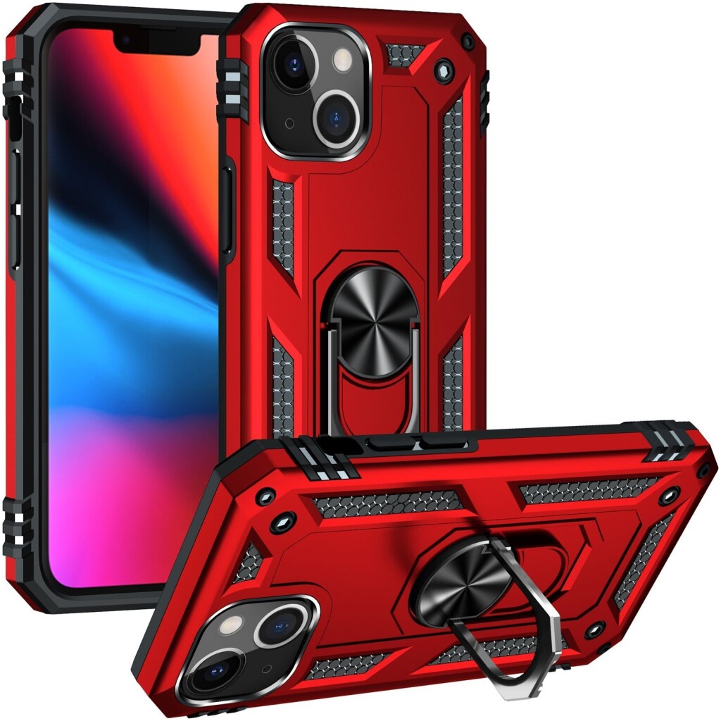 Guardify Armor Ring Hardcase iPhone 13 Mini Rood