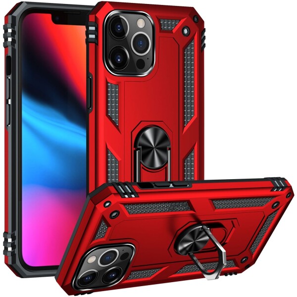 Guardify Armor Ring Hardcase iPhone 13 Pro Rood
