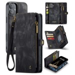 CaseMe Kunstlederen 2-in-1 Portemonnee Bookcase iPhone 16 Zwart