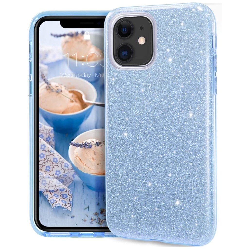 Guardify Glitter Hardcase iPhone 11 Blauw