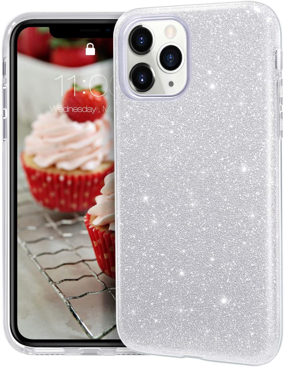 Guardify Glitter Hardcase iPhone 11 Pro Max Zilver Guardify Glitter Hardcase iPhone 11 Pro Max Zilver