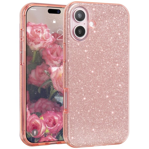 Guardify Glitter Hardcase iPhone 16 Roze