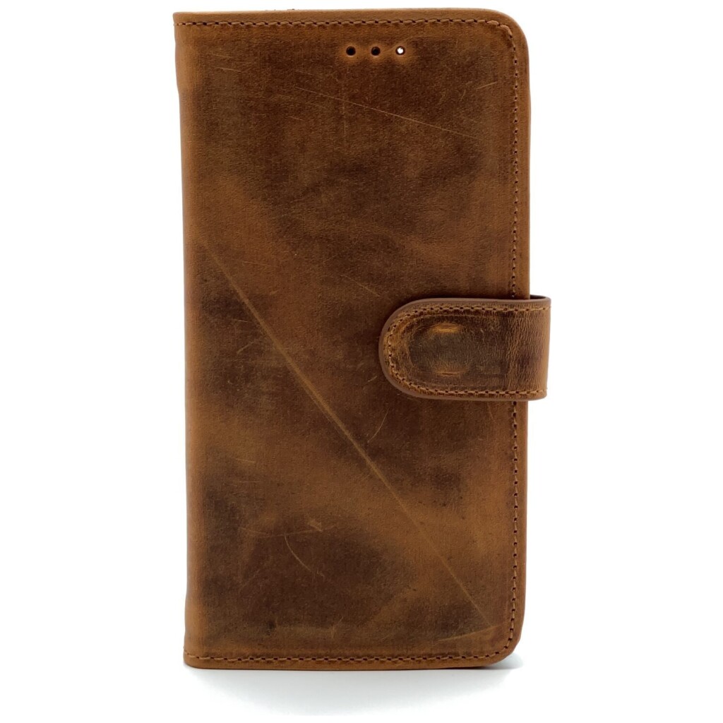 Omnium Echt Lederen Bookcase iPhone 12 Pro Max Bruin