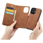 CaseMe 2-in-1 Magnetic Bookcase Magnetisch Uitneembaar Hoesje iPhone 16 Bruin - 1