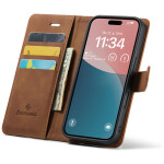 CaseMe 2-in-1 Magnetic Bookcase Magnetisch Uitneembaar Hoesje iPhone 16 Bruin - 5