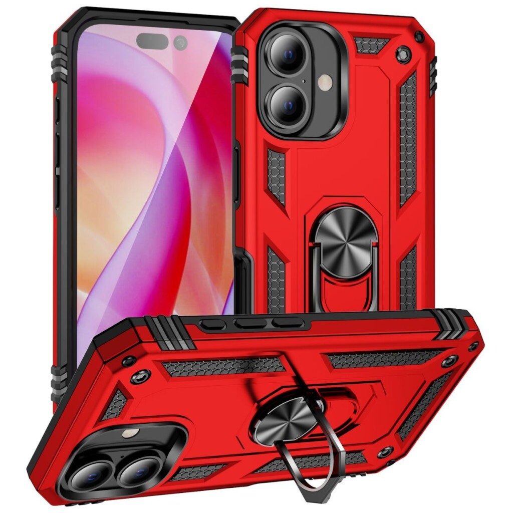 Guardify Armor Ring Hardcase iPhone 16 Plus Rood