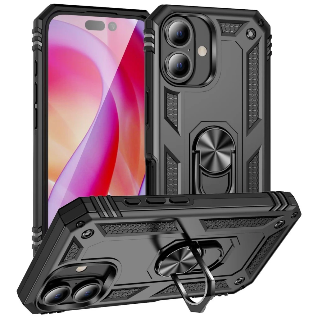 Guardify Armor Ring Hardcase iPhone 16 Max Zwart