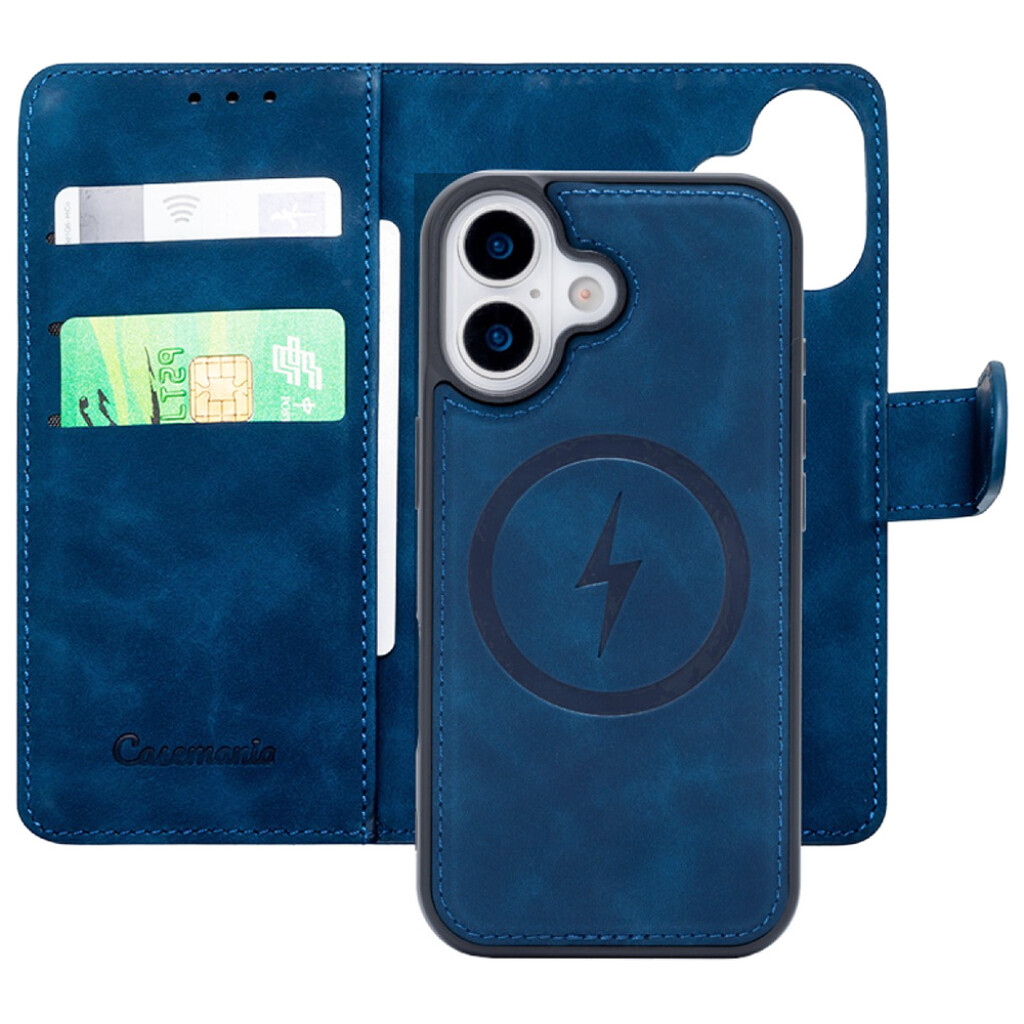 CaseMe 2-in-1 Magnetic Bookcase Uitneembaar Hoesje iPhone 17 Donkerblauw