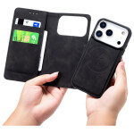 CaseMe 2-in-1 Magnetic Bookcase Magnetic Uitneembaar Hoesje iPhone 17 Pro Max Zwart - 1