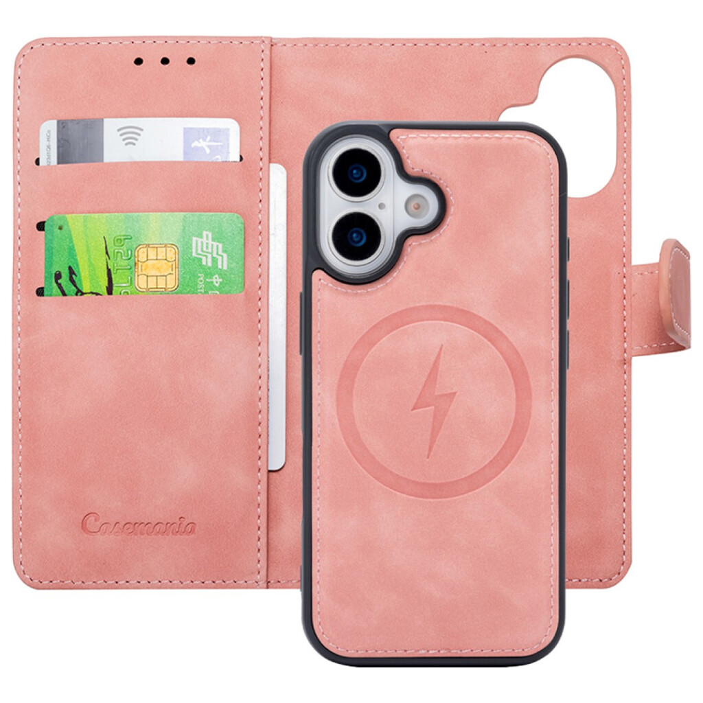 CaseMe 2-in-1 Magnetic Bookcase Uitneembaar Hoesje iPhone 17 Roze