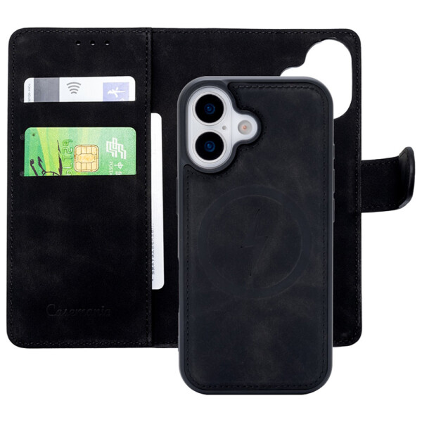 CaseMe 2-in-1 Magnetic Bookcase Uitneembaar Hoesje iPhone 17 Zwart