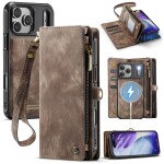 CaseMe Kunstlederen 2-in-1 Portemonnee Bookcase iPhone 17 Pro Bruin