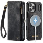 CaseMe Kunstlederen 2-in-1 Portemonnee Bookcase iPhone 17 Pro Zwart - 1