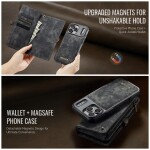 CaseMe Kunstlederen 2-in-1 Portemonnee Bookcase iPhone 17 Pro Zwart - 3