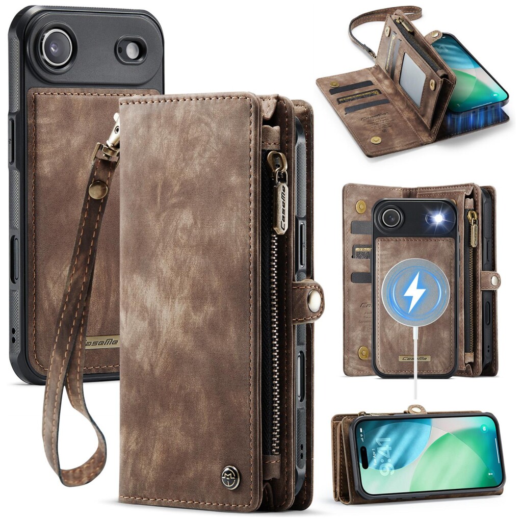 CaseMe Kunstlederen 2-in-1 Portemonnee Bookcase iPhone Air Bruin