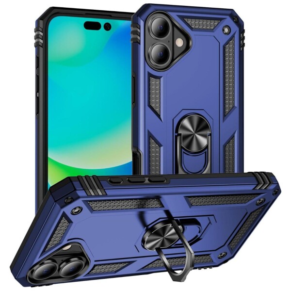 Guardify Armor Ring Hardcase Shockproof met Ringhouder iPhone 17 Blauw