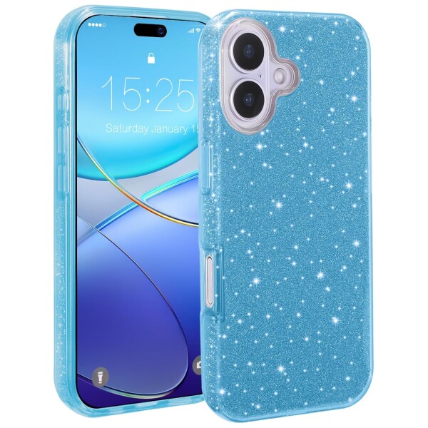 Guardify Glitter Hardcase iPhone 17 Blauw