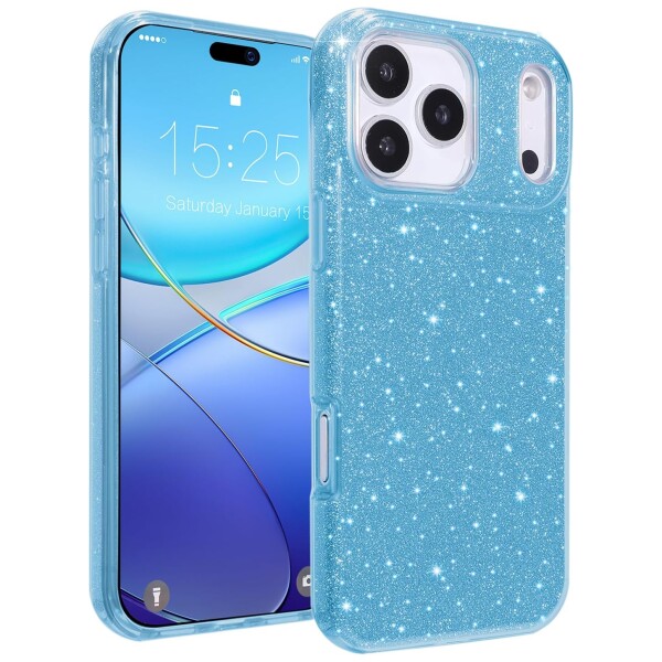 Guardify Glitter Hardcase iPhone 17 Pro Max Blauw