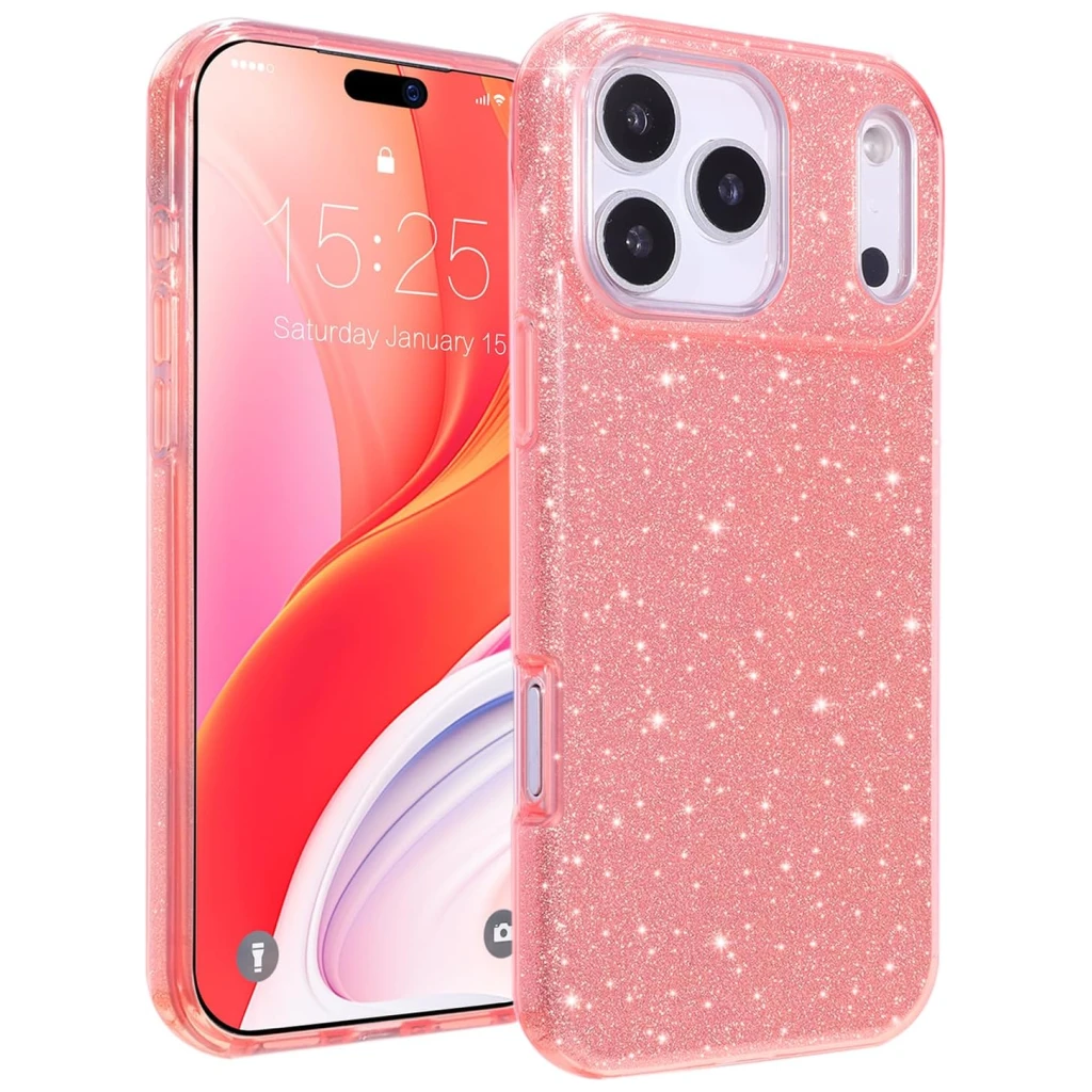 Guardify Glitter Hardcase iPhone 17 Pro Roze