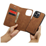 CaseMe 2-in-1 Magnetic Bookcase Uitneembaar Hoesje iPhone 15 Pro Bruin - 5