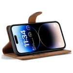 CaseMe 2-in-1 Magnetic Bookcase Uitneembaar Hoesje iPhone 15 Pro Bruin - 4