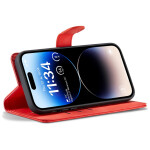 CaseMe 2-in-1 Magnetic Bookcase Uitneembaar Hoesje iPhone 15 Pro Rood - 1