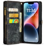 CaseMe Kunstlederen 2-in-1 Portemonnee Bookcase iPhone 15 Plus Zwart - 4