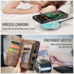 CaseMe Kunstlederen 2-in-1 Portemonnee Bookcase iPhone 16 Pro Max Bruin - 2