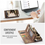 CaseMe Kunstlederen 2-in-1 Portemonnee Bookcase iPhone 16 Pro Max Bruin - 3