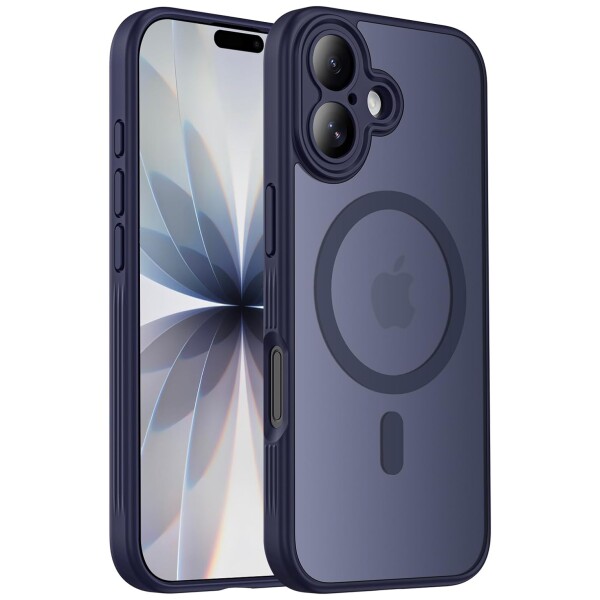 Guardify Frosted Magsafe Backcover Case met Camera Bescherming iPhone 17 Donkerblauw