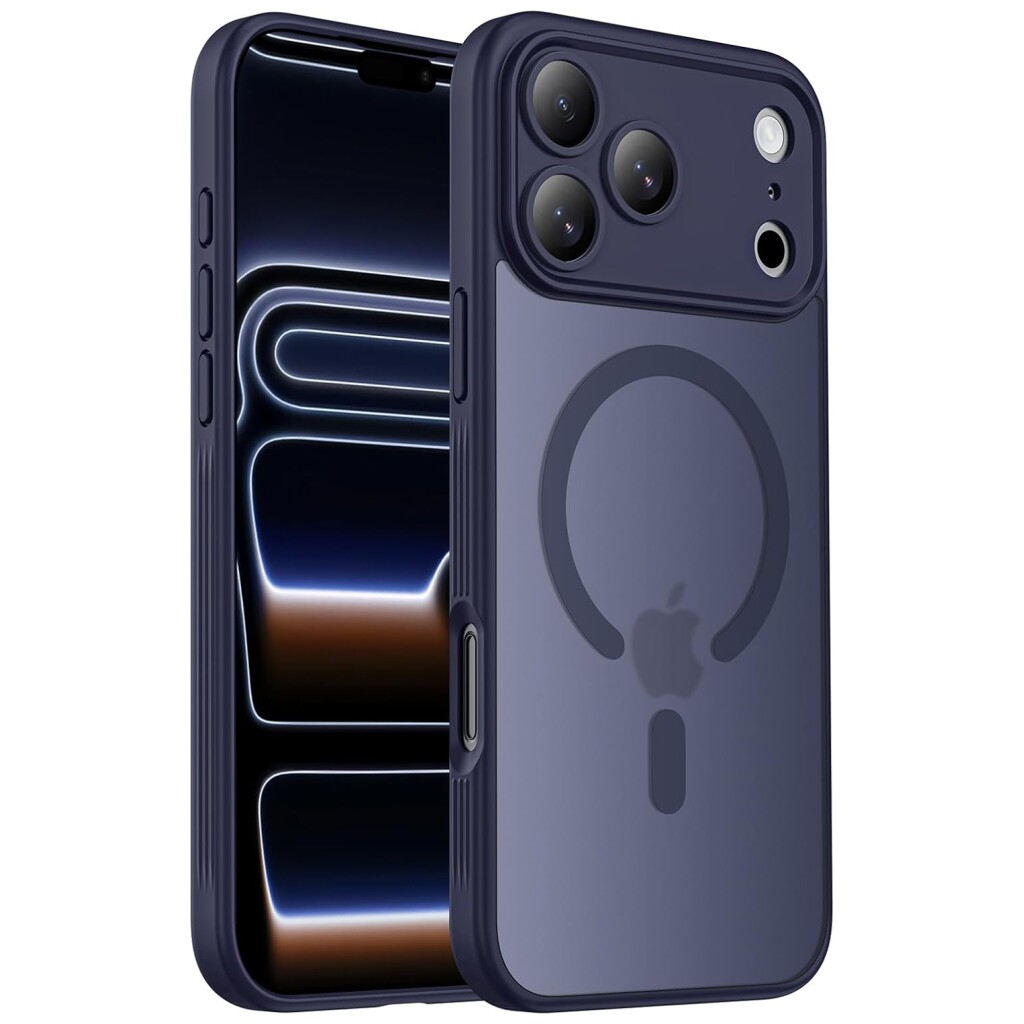 Guardify Frosted Magsafe Backcover Case met Camera Bescherming iPhone 17 Pro Donkerblauw
