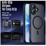 Guardify Frosted Magsafe Backcover Case met Camera Bescherming iPhone 17 Zwart - 5